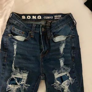 High rise skinny ankle